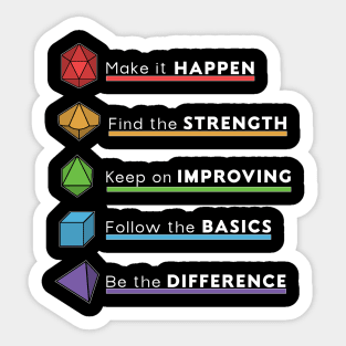 RPG Gamer dice motivational meaning for everyday Sticker